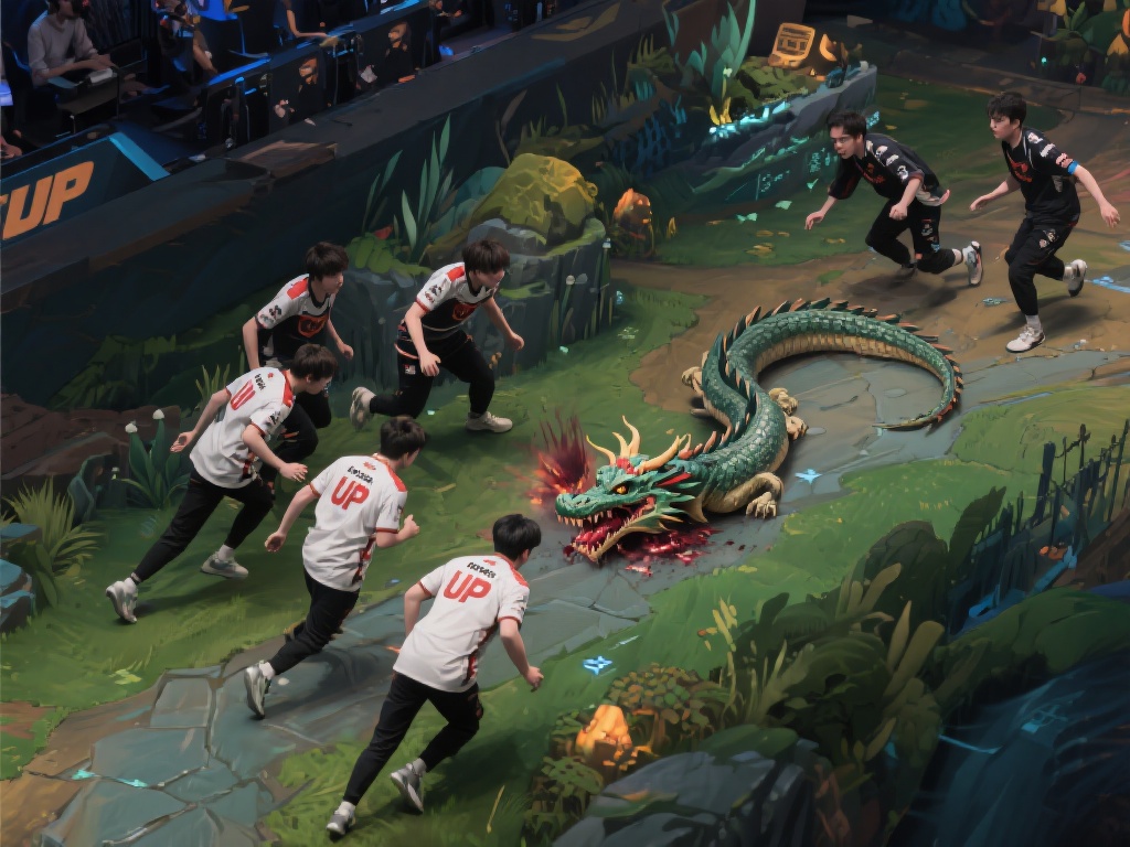 UP集中火力先手击杀Monki,掌控局势夺第二龙 在电竞比赛中,小龙作为重要资源,常被视为